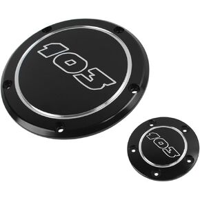 Motorcycle 103 Derby Cover Timer Timing Points Cover for Harley Touring Road King Street Glide Road Glide Electra Glide Tri Glide Dyna Softail 1999-2015 (Chrome)