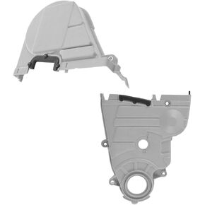 TRQ Upper & Lower Timing Belt Cover Set Compatible with 88-91 Honda Civic CRX L4 1.5L Front Wheel Drive 635-605 635-603 11810PM3000 11820PM3000