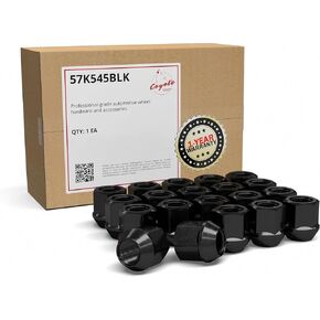 Wheel Accessories Parts 20 Pcs M12x1.5 12x1.5 Thread OE Bulge Acorn Lug Nuts 1" Long Black 13/16" 21mm Hex Fits Ford Fusion ｜ Mazda 3 CX 5 ｜ Hyundai Elantra ｜ KIA Soul ｜ Mitubishi Outlander