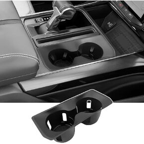 Cup Holder for 2021-2025 Ford F150 Center Console Cup Holder Insert Silicone Cupholder Coaster Liner for 2021 2022 2023 2024 2025 F-150 Truck Interior Accessories Black(Bucket Seat Only)