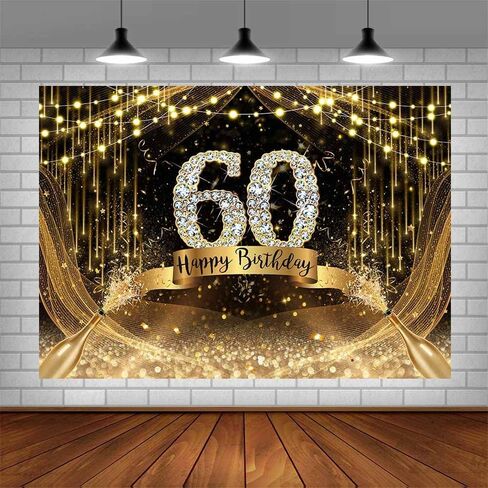 AIBIIN 7x5ft Happy 40th Birthday Backdrop Gold Glitter 40th Birthday Photography Background Champagne Fabulous 40th Birthday Party Decorations Banner Shoot Props in Saudi Arabia