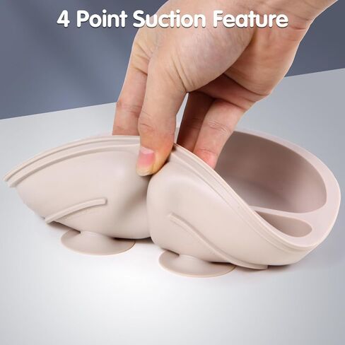 Eascrozn Suction Plates for Baby 3 pack, Stay Put Divided Toddler Plates, 100% Food Grade Silicone Baby Plates, BPA Free, Baby Feeding Supplies, Microwave & Dishwasher Safe in Saudi Arabia