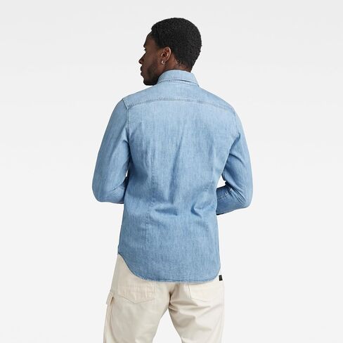قميص G-Star Raw للرجال 3301 من قماش الدنيم الغربي بأكمام طويلة وقصة ضيقة in Saudi Arabia