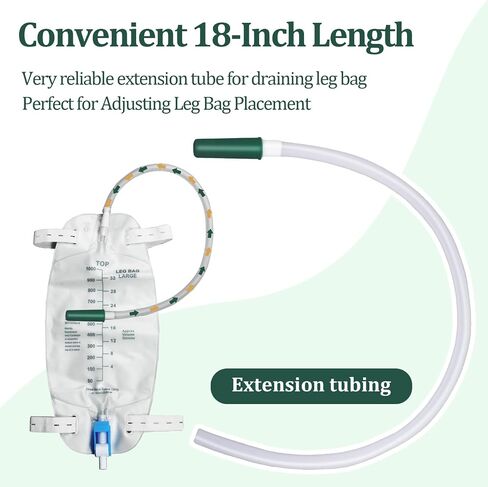 10 Pack Leg Bag Extension Tubing 18" – Flexible and Kink-Resistant Urinary Collection Tube Blue in Saudi Arabia