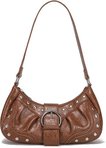 Y2K Purse Small Shoulder Bags for Women with Rivets Punk Style Goth Grunge Emo Handbag in Saudi Arabia