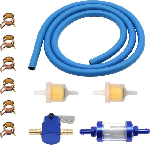 Double layer 1meter/39in Carburetor Oil Hose Tube Replacement Reusable Fuel Filter Valve Switch Hose Clamp for ATV Taotao Scooter Pit Dirt Bike Go Kart Moped Motorcycle chainsaw Parts ect. (blue) in Kuwait