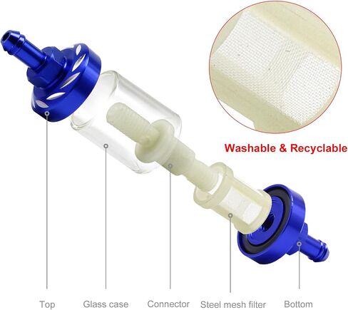 Double layer 1meter/39in Carburetor Oil Hose Tube Replacement Reusable Fuel Filter Valve Switch Hose Clamp for ATV Taotao Scooter Pit Dirt Bike Go Kart Moped Motorcycle chainsaw Parts ect. (blue) in Kuwait