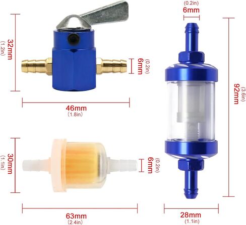 Double layer 1meter/39in Carburetor Oil Hose Tube Replacement Reusable Fuel Filter Valve Switch Hose Clamp for ATV Taotao Scooter Pit Dirt Bike Go Kart Moped Motorcycle chainsaw Parts ect. (blue) in Kuwait
