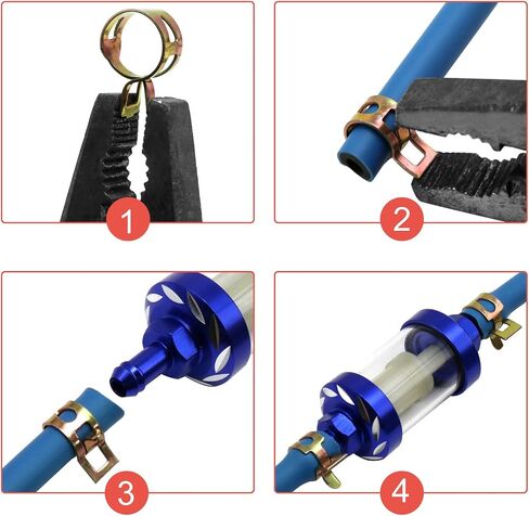 Double layer 1meter/39in Carburetor Oil Hose Tube Replacement Reusable Fuel Filter Valve Switch Hose Clamp for ATV Taotao Scooter Pit Dirt Bike Go Kart Moped Motorcycle chainsaw Parts ect. (blue) in Kuwait