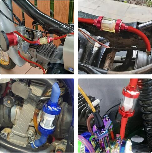 Double layer 1meter/39in Carburetor Oil Hose Tube Replacement Reusable Fuel Filter Valve Switch Hose Clamp for ATV Taotao Scooter Pit Dirt Bike Go Kart Moped Motorcycle chainsaw Parts ect. (blue) in Kuwait