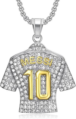 Soccer Jersey 10 Necklace, Number 10 Soccer Jersey Pendant Necklace, Titanium Steel Necklace Pendant, Football Gifts for Miami Fans in Kuwait