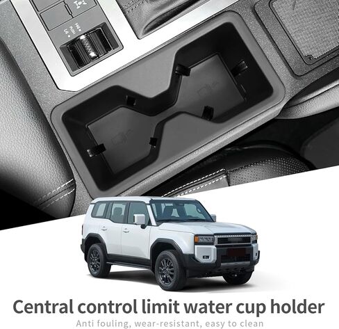 حامل كأس Smabee Center Cust For 2024 2025 Toyota Land Cruiser Prado 250 J250 LC250 Cup Association TPE Drink Organizer Interior Black in Kuwait
