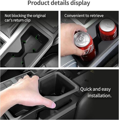 حامل كأس Smabee Center Cust For 2024 2025 Toyota Land Cruiser Prado 250 J250 LC250 Cup Association TPE Drink Organizer Interior Black in Kuwait