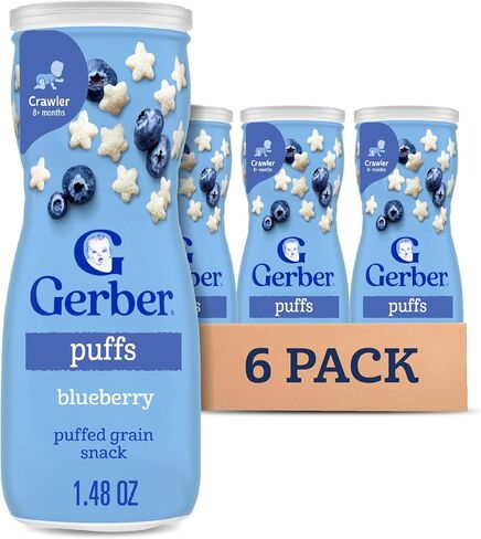 Gerber Baby Snacks Puffs, Blueberry, 1.48 Ounce (Pack of 6) in Kuwait