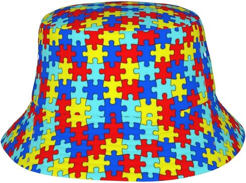Funny Autism Awareness Bucket Hat Beach Sun Hat Summer Packable Autism Fisherman Cap for Adults Men Women in Kuwait