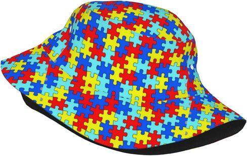 Funny Autism Awareness Bucket Hat Beach Sun Hat Summer Packable Autism Fisherman Cap for Adults Men Women in Kuwait