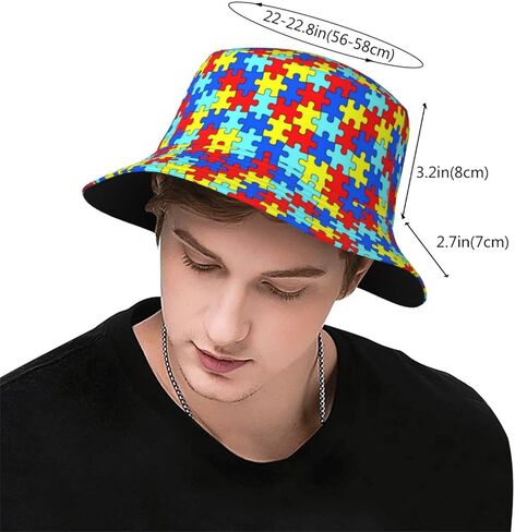 Funny Autism Awareness Bucket Hat Beach Sun Hat Summer Packable Autism Fisherman Cap for Adults Men Women in Kuwait