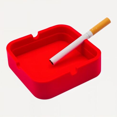 Silicone Ashtray Indoor - square Silicone Ashtrays, Ashtrays for Patio Small Ashtray Cute Rubber Indoor Ash Tray Outdoors - Home Ashtrays Outdoors(yellow) in Saudi Arabia