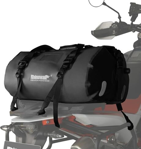 Rhinowalk Motorcycle Saddle Bag Motorbike Travel Tail Bag 45L Waterproof Pannier Storage Bag Motor Bike Accessories Powersports Luggage (Black) in Saudi Arabia