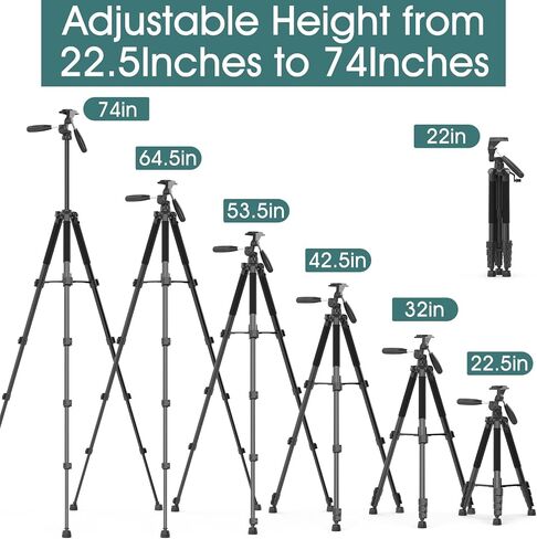 UBeesize 67" Camera Tripod with Travel Bag, Cell Phone Tripod with Wireless Remote and Phone Holder, Compatible with All Cameras, Cell Phones, Projector, Webcam, Spotting Scopes in Saudi Arabia