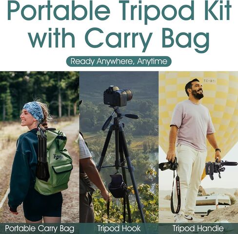 UBeesize 67" Camera Tripod with Travel Bag, Cell Phone Tripod with Wireless Remote and Phone Holder, Compatible with All Cameras, Cell Phones, Projector, Webcam, Spotting Scopes in Saudi Arabia
