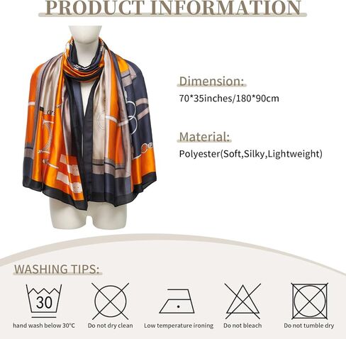 حرير كبير شعور الوشاح الأزياء الأوشحة للنساء خفيفة الوزن واقي من شال الأزهار in Kuwait