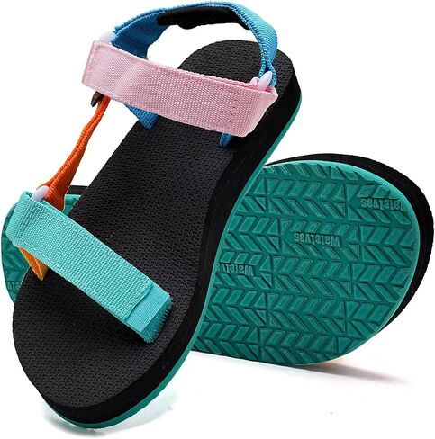 WateLves Kids Sandals Boys Girls Lightweight Non-slip Athletic Sandals with Adjustable Webbing for Hiking Walking Beach Water Sports in Kuwait