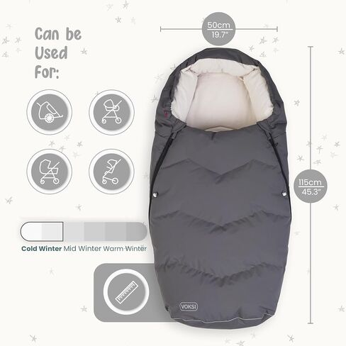 Voksi Urban Stroller Footmuff, Natural Wool and Down, Superbly Padded & High Insulation, Extendable, Designed in Norway, Stroller Bunting Bag in Saudi Arabia