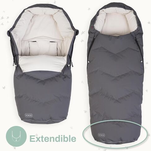 Voksi Urban Stroller Footmuff, Natural Wool and Down, Superbly Padded & High Insulation, Extendable, Designed in Norway, Stroller Bunting Bag in Saudi Arabia