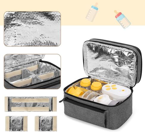 BAFASO Breast Pump Bag (Compatible with Medela Pump in Style) with a Waterproof Pump Parts Pad, Carrying Case for Medela Pump in Style and Extra Parts (Patent Pending), Black in Kuwait