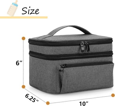 BAFASO Breast Pump Bag (Compatible with Medela Pump in Style) with a Waterproof Pump Parts Pad, Carrying Case for Medela Pump in Style and Extra Parts (Patent Pending), Black in Kuwait
