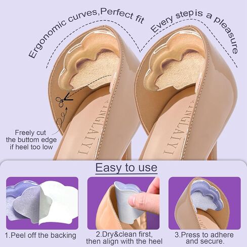 6 Pcs Heel Pad Anti-Slip Heel Grips Shoes Inserts for Women Shoes Too Big with Soft Non-Slip Silicone,High Heel Comfort Pads Heel Cushion Liners Blister Protectors (6Pcs-Nude, One-Size) in Saudi Arabia