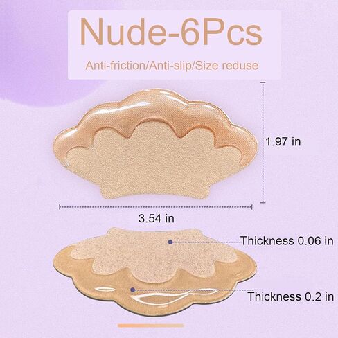 6 Pcs Heel Pad Anti-Slip Heel Grips Shoes Inserts for Women Shoes Too Big with Soft Non-Slip Silicone,High Heel Comfort Pads Heel Cushion Liners Blister Protectors (6Pcs-Nude, One-Size) in Saudi Arabia