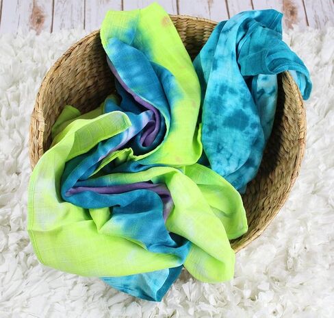 j & alex's Hand Dyed Cotton Muslin Swaddle Blankets in Floral Fields 2 Count in Saudi Arabia