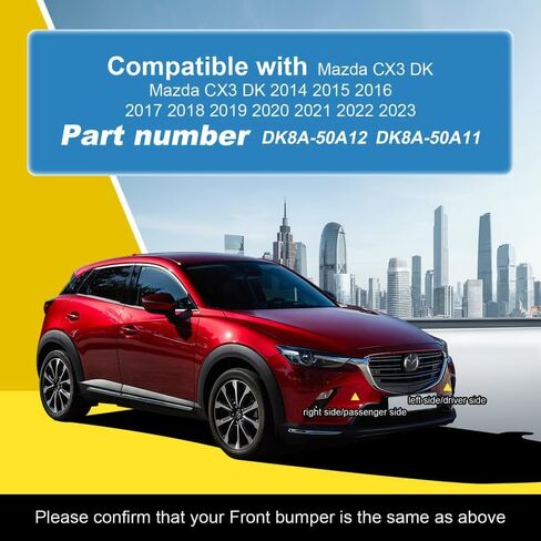 Car Front Pront Profper Tow Cover متوافق مع Mazda CX3 CX-3 DK 2014 2015 2015 2017 2018 2019 2020 2021 2022 2023 Cover Cover Cap DK8A-50A11 Small Towing Eye Cap Red Cap Red in Kuwait