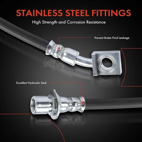 A-Premium Rear Passenger Outer Brake Hydraulic Hose Compatible with Select Chevy, GMC and Cadillac Models - Tahoe/Suburban/Yukon/Yukon XL/Escalade 2015-2018 - Replace# 84183668 in Saudi Arabia