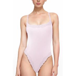 النساء مثير الدانتيل مربع الرقبة bodysuit بلا أكمام البطن السيطرة