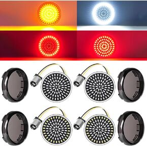 WISAMIC 1157 LED دراجة نارية الدوران إشارات الأضواء الأمامية الخلفية 81 LED سوبر مشرق 1156 انعطاف لمبات العدسة الطقم للاشمئزاز لهارلي ديفيدسون شارع الجليد الجليد سبورتستر الحديد 883 داينا softail 1986-2024