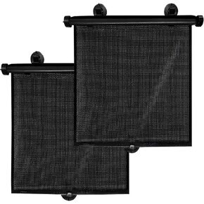 2 PCS السيارة الجانبية نافذة الشمس الظل ، 17.7 "× 15.7" قابلة للسحب أسطوانة سيارات Sunshade للأطفال والرضي