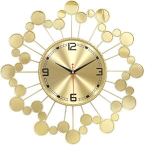 23.6 بوصة النجوم على مدار ساعة الحائط الحديثة الذهب منتصف القرن الساعات الحائط الكبيرة غرفة المعيشة المعدن
