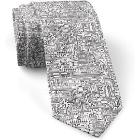 Skinny Slim Fashion Necktie for men Novelty Conversational Neckwear Ties (Computer Circuit Board Pattern)