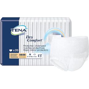 TENA Dry Comfort Disposable Unisex Adult Absorbent Underwear, Medium, 80 Count