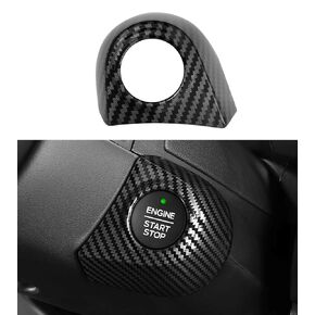 تشغيل محرك السيارة Start Stop Bush Cover Cover Trim متوافق مع 2024 2025 Ford Ranger XL XLT Lariat Raptor ، بدء تشغيل غطاء Cover Car Control Trim Switch Switch (Look Carbon Live)