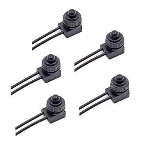 FainWan 5pcs Push Button Switch Waterproof On-Off Light Wired Switches 12V 6A for Automotive, ATV, UTV,RV Electrical Applications Motorcycle/Car (Black)