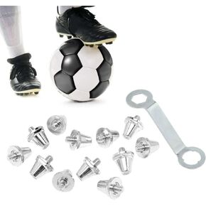 12Pcs Football Shoe Studs, 11mm 12mm Football Cleats Screw on Studs, Aluminum Alloy Soccer Studs, Football Cleats Metal Studs for Indoor Outdoor Adults Shoes Training Grey One Size