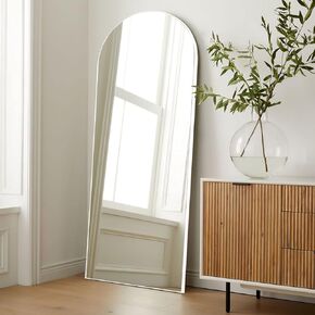 Pexfix مرآة الطول الكامل ، 64''x21 '' مرآة مقوسة بيضاء كبيرة مرآة الأرضية تقف معلقة [64''x21 '' - أبيض]