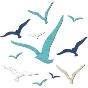Wesiti 10 pcs الخشبية الجدار Seagull Decor