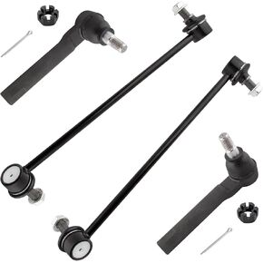 Boxi (مجموعة من 4) 2x Sway Bar Bar Links + 2x قضبان التعادل الخارجية الأمامية السائق الأمامي وجوانب الركاب مناسبة لنيسان Quest 2004 2005 2006 2007 2008 | استبدال ES800404 K80255 K80256