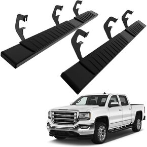 SCITOO Nerf Bar Running Board Side Step Fit for 2007-2018 for Chevy Silverado/GMC Sierra 1500 Double/Extended Cab 6.3 inch ABS,Aluminum Alloy Step Bars