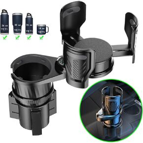 Multifunctional 2 in 1 Cup Holder Expander for car，DualCup Holder Extender with Adjustable Base,Fits Yeti, Hydro Flask, Nalgene, Large 10/40 oz. Bottles & Big Drinks,Travel Cup